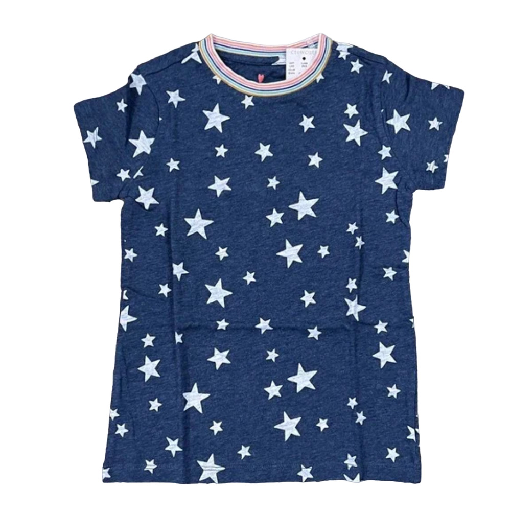 NWT J. Crew Girls' Stars 4th of July W/ Rainbow Ringer T-Shirt